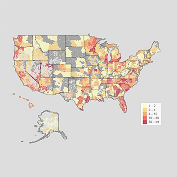 Map of the United States that shows study participants represented all 50 states.