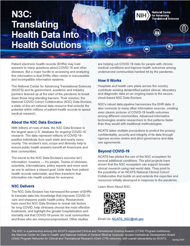 The first page of a fact sheet about rare diseases with a banner image at the top followed by text.