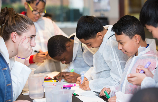 Young visitors explore arts and crafts